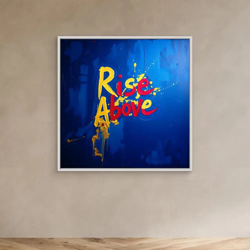 Colorful graffiti-style artwork featuring ’RA’ letters with paint splatters in yellow and red against blue.