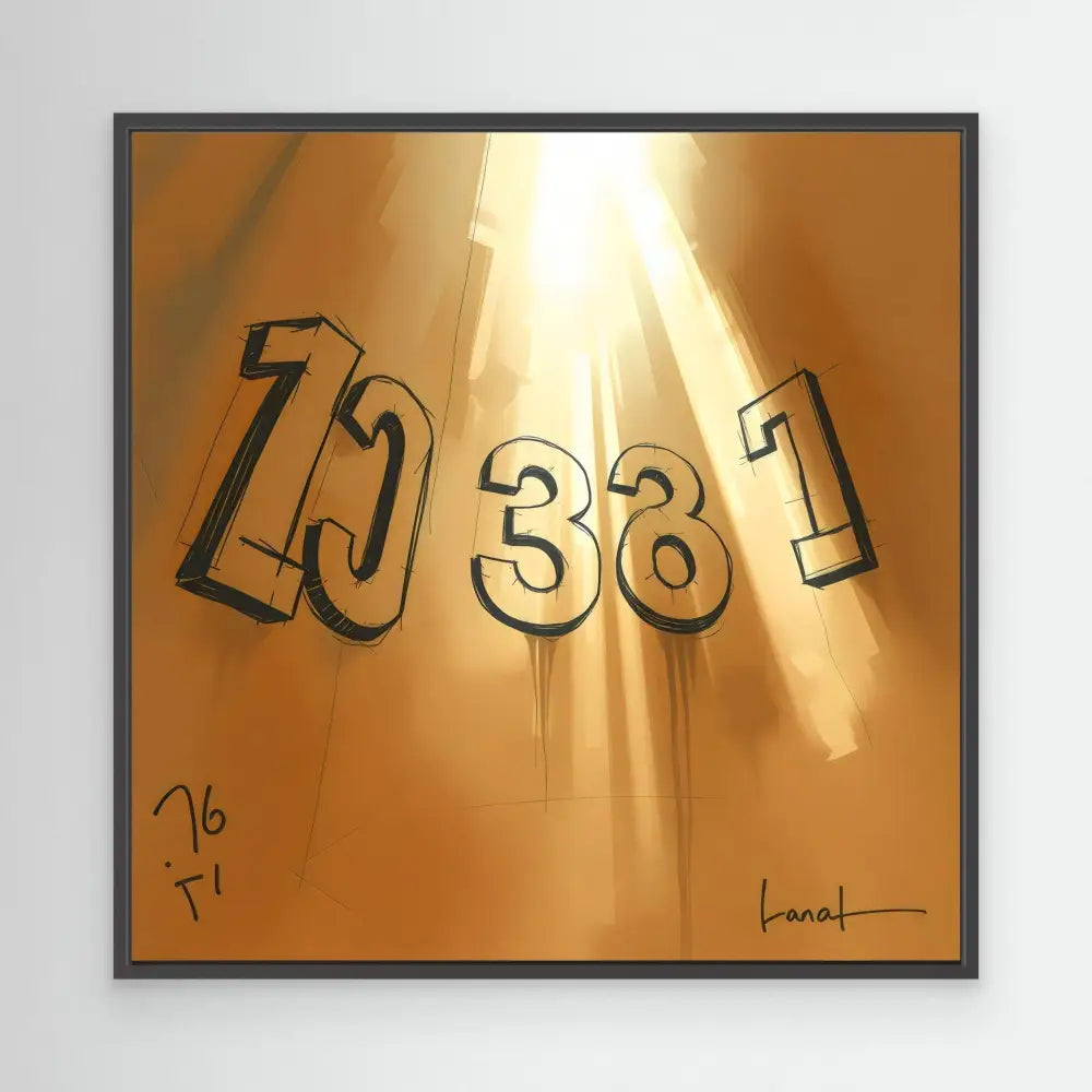 Numbers ’38’’ with brackets on either side in a stylized design.