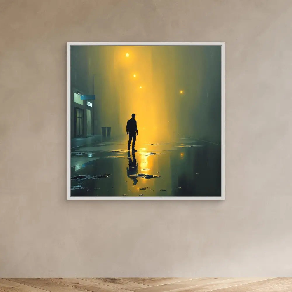 A silhouetted figure walking alone in golden light.