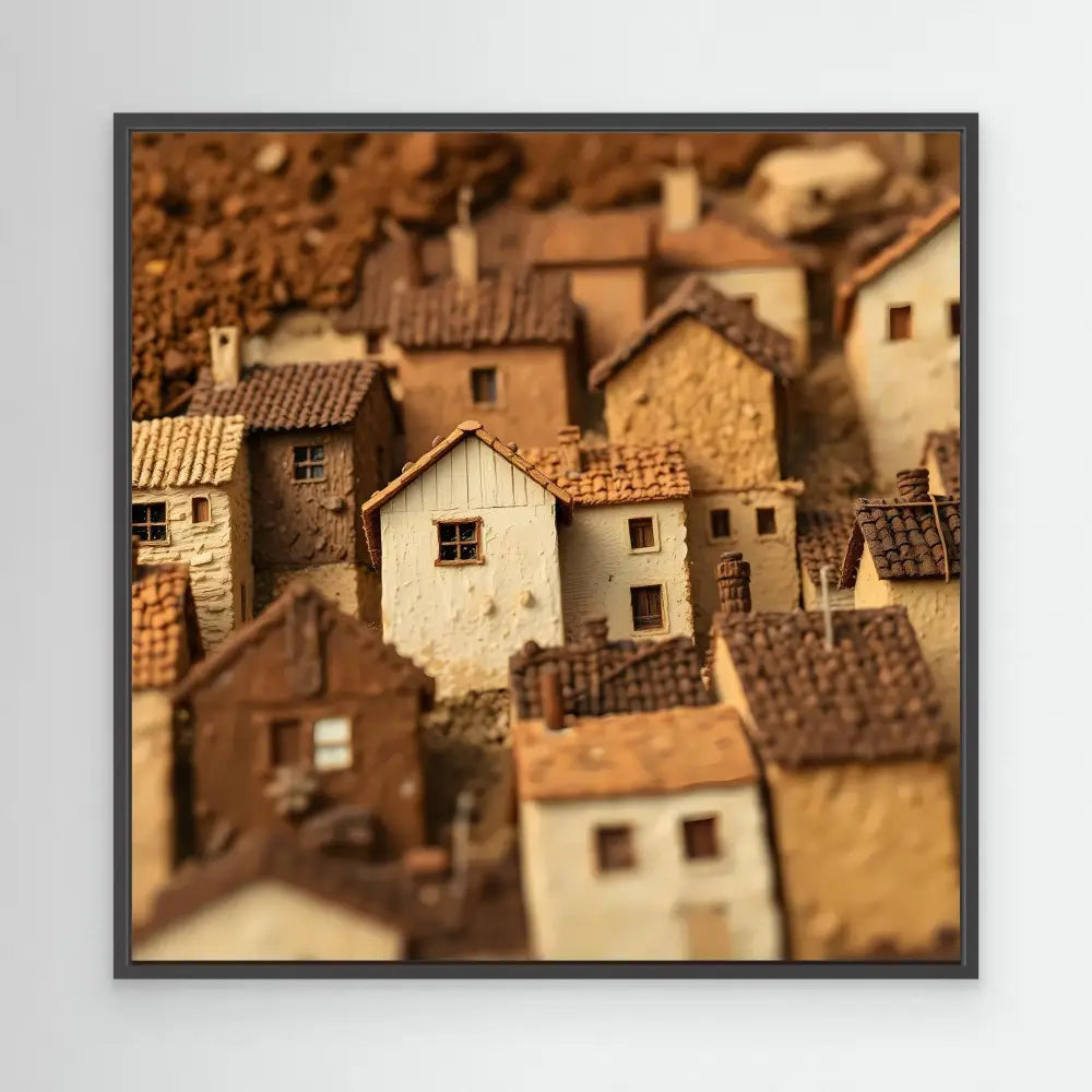 Tightly clustered Mediterranean-style houses with terracotta tiled roofs.